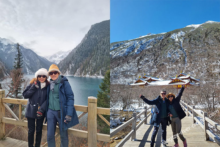 Melvyn and His Wife from Singapore Visiting Jiuzhaigou and Huanglong