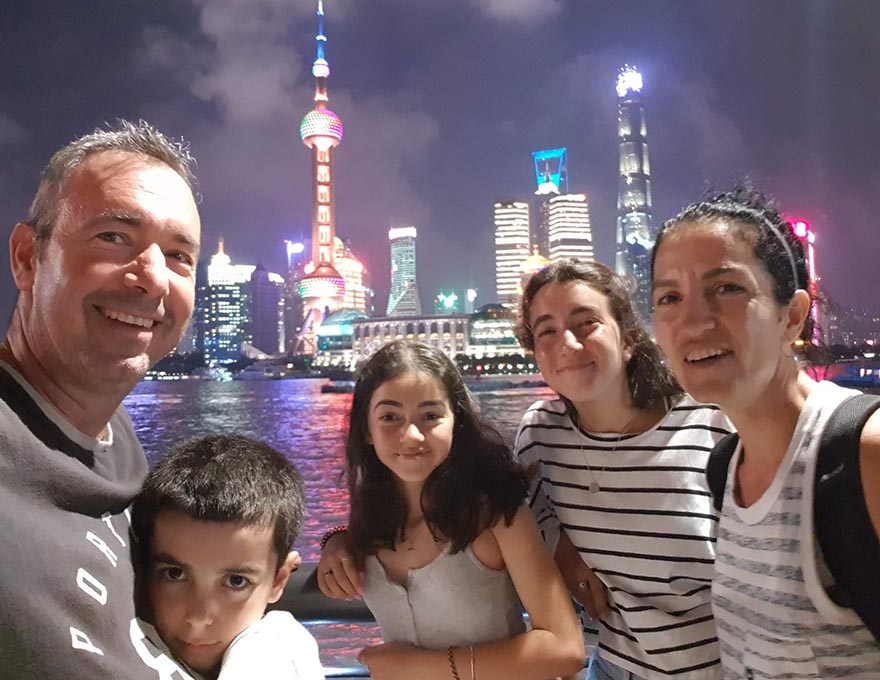 Rubi and his family in Shanghai