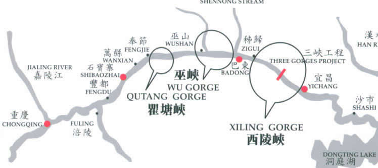 Yangtze River Cruise Map 