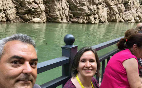 Francesco and his family along the yangtze river