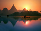 Fantastic sunset of Li River