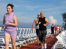 Playing Taichi on Yangtze Pearl sun deck