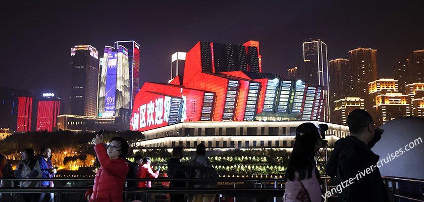 Yangtze River Cruise - Chongqing Night View - Chongqing Grand Theatre