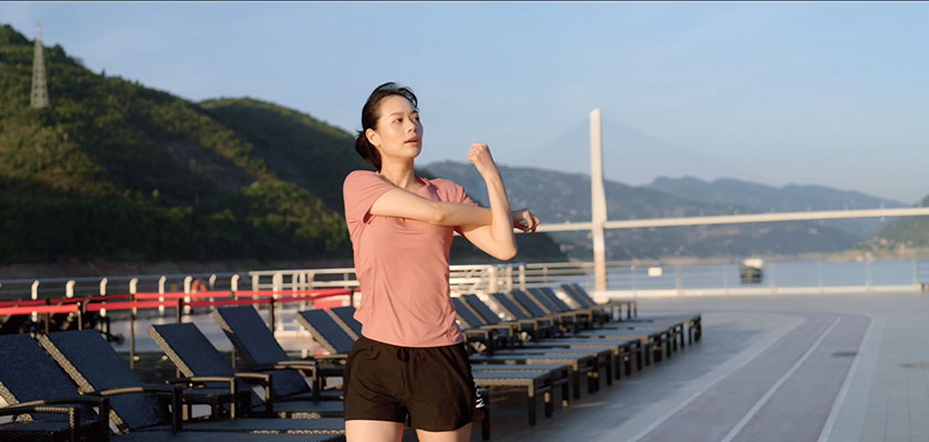 Morning Exercise on Changjiang Cruises