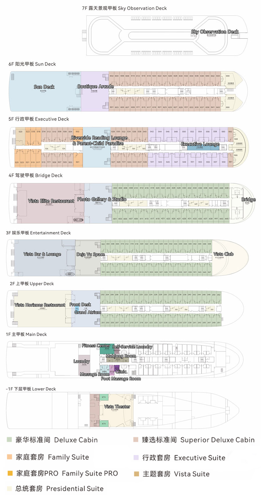 Deckplans of Vista Harmony Ship