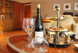 The dining area and drink table of the Imperial Suite