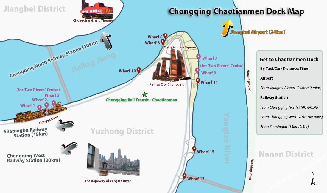 Detailed Map of Chaotianmen Port